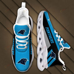 Carolina Panthers Logo Black Stripe Pattern 3D Max Soul Sneaker Shoes In Blue