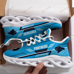 Carolina Panthers Logo Custom Name Pattern 3D Max Soul Sneaker Shoes