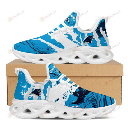 Carolina Panthers Logo Custom Name Tie Dye Pattern 3D Max Soul Sneaker Shoes