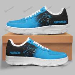 Carolina Panthers Logo Pattern Black Blue Air Force 1 Printed