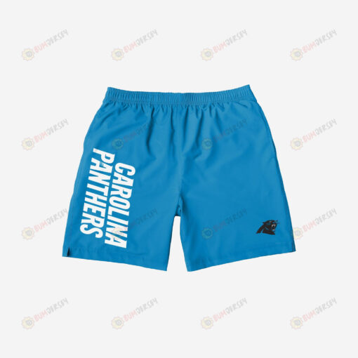 Carolina Panthers Solid Wordmark Traditional Hawaiian Men Shorts Swim Trunks - Print Shorts