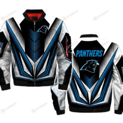 Carolina Panthers Team Logo Pattern Bomber Jacket - Blue