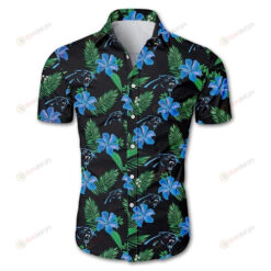 Carolina Panthers Tropical Flower Curved Hawaiian Shirt