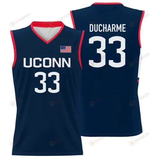 Caroline Ducharme #33 UConn Huskies Basketball Jersey - Men Navy