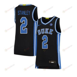 Cassius Stanley 2 Elite Duke Blue Devils Basketball Jersey Black