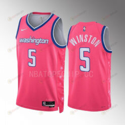 Cassius Winston 5 2022-23 Washington Wizards Pink City Edition Jersey Cherry Blossom
