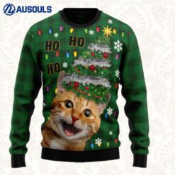 Cat Christmas Tree Ugly Sweaters For Men Women Unisex
