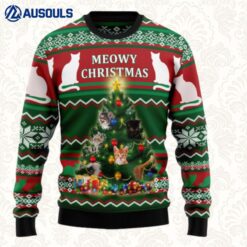 Cat Meowy Christmas Ugly Sweaters For Men Women Unisex