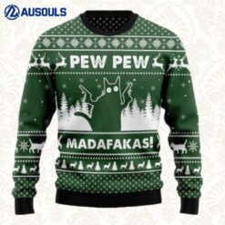 Cat Pew Pew Madafakas Ugly Sweaters For Men Women Unisex