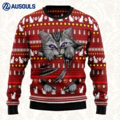 Cat Scratch Ugly Sweaters For Men Women Unisex