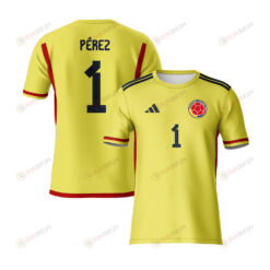 Catalina P?rez 1 Colombia 2023 Youth Home Jersey - Yellow - All Over Printed Jersey