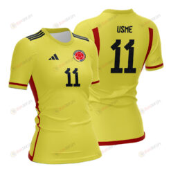 Catalina Usme 11 Colombia 2023 Women Home Jersey - Yellow - All Over Printed Jersey