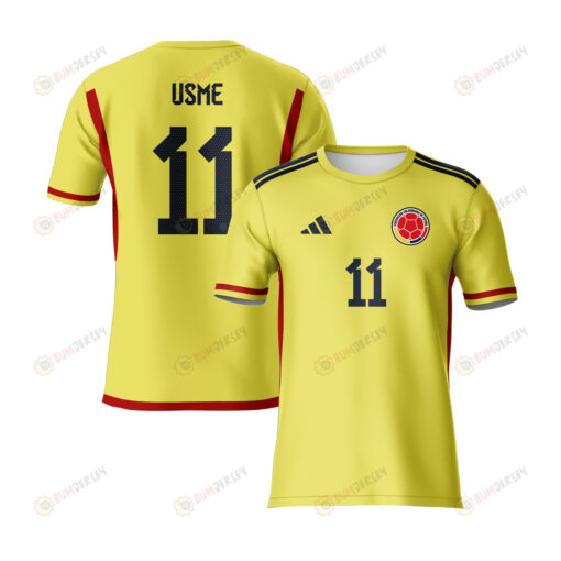 Catalina Usme 11 Colombia 2023 Youth Home Jersey - Yellow - All Over Printed Jersey