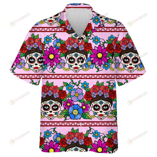 Catrina La Calavera Sugar Skull Mexican Hawaiian Shirt