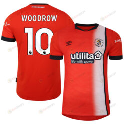Cauley Woodrow 10 Luton Town FC 2023-24 Premier League Home Men Jersey - Orange
