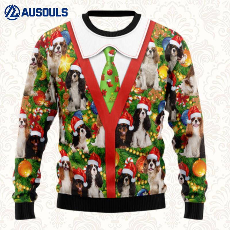 Cavalier King Charles Spaniel Xmas Pine Ugly Sweaters For Men Women Unisex