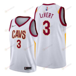 Cavaliers 3 Caris LeVert White 2022 Association Edition Jersey Diamond Badge - Men Jersey