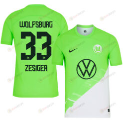 C?dric Zesiger 33 VfL Wolfsburg 2023-24 Home Men Jersey - Green