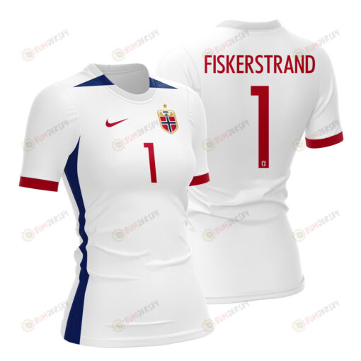 Cecilie Fiskerstrand 1 Norway 2023 Women Away Jersey - White - All Over Printed Jersey