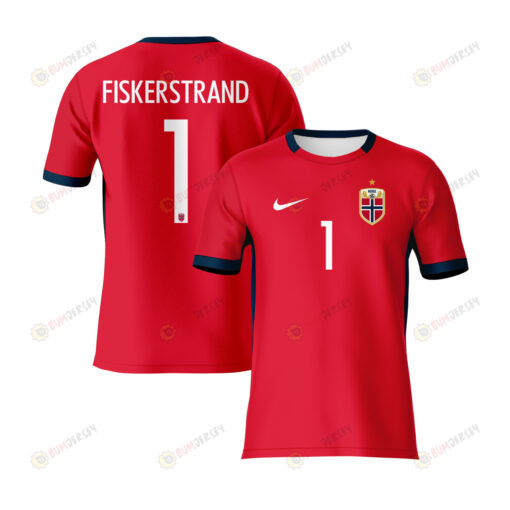 Cecilie Fiskerstrand 1 Norway 2023 Youth Home Jersey - Red - All Over Printed Jersey