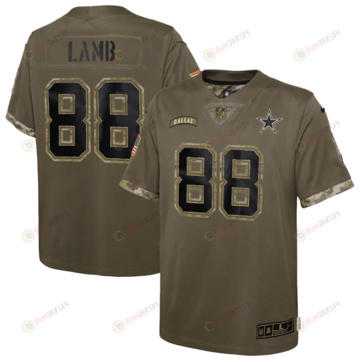 CeeDee Lamb Dallas Cowboys 2022 Salute To Service Player Limited Jersey - Olive