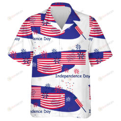 Celebrate For Independence Day Firework And Flag Hawaiian Shirt