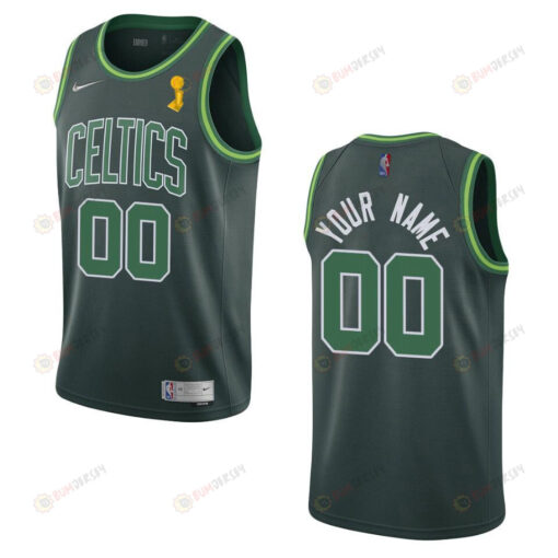 Celtics Custom 00 2022 Final Champions Jersey Earned Green