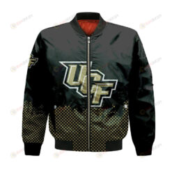 Central Florida Knights Bomber Jacket 3D Printed Basketball Net Grunge Pattern