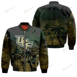 Central Florida Knights Bomber Jacket 3D Printed Coconut Tree Tropical Grunge