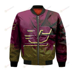 Central Michigan Chippewas Bomber Jacket 3D Printed Basketball Net Grunge Pattern