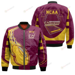 Central Michigan Chippewas Bomber Jacket 3D Printed - Fire Football