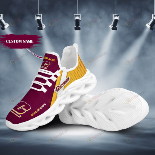 Central Michigan Chippewas Logo Pattern Custom Name 3D Max Soul Sneaker Shoes