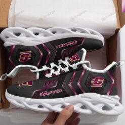 Central Michigan Chippewas Logo Pattern Custom Name 3D Max Soul Sneaker Shoes In Black