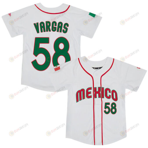 Cesar Vargas 58 Mexico Baseball 2023 World Baseball Classic Jersey - White