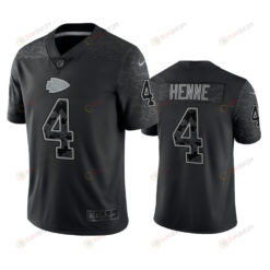 Chad Henne 4 Kansas City Chiefs Black Reflective Limited Jersey - Men