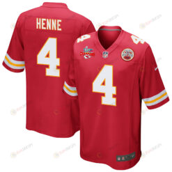 Chad Henne 4 Kansas City Chiefs Super Bowl LVII Champions 3 Stars Men's Jersey - Red