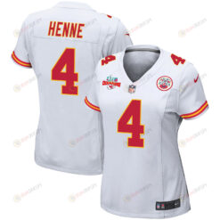 Chad Henne 4 Kansas City Chiefs Super Bowl LVII Champions 3 Stars WoMen's Jersey - White