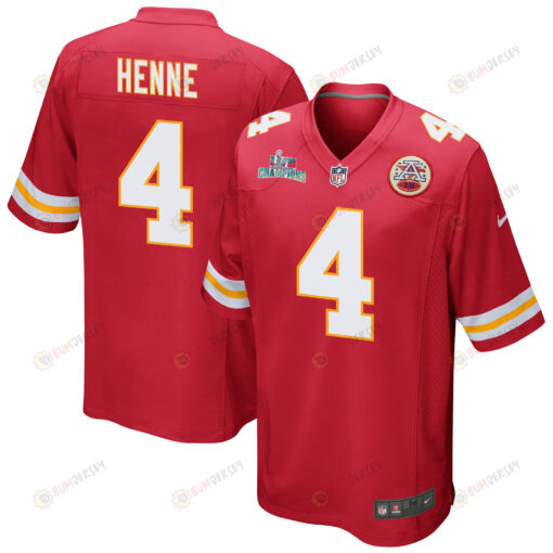 Chad Henne 4 Kansas City Chiefs Super Bowl LVII Champions Men's Jersey - Red