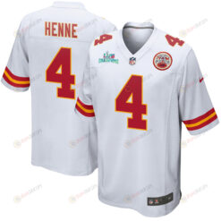 Chad Henne 4 Kansas City Chiefs Super Bowl LVII Champions Men's Jersey - White