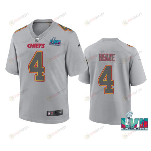 Chad Henne 4 Kansas City Chiefs Super Bowl LVII Youth Atmosphere Game Jersey - Gray