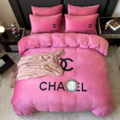 Chanel Bedding Set Trendy Crystal Velvet in Pink