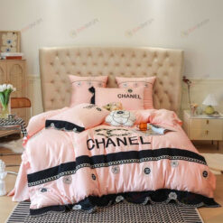 Chanel CC Camelia Long-Staple Cotton Bedding Set In Light Pink