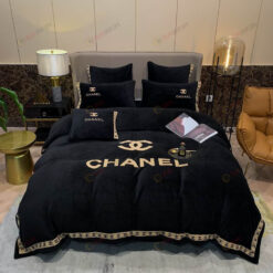Chanel CC Heavy Velvet Bedding Set In Black