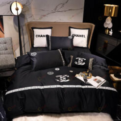 Chanel CC Luxury Long-Staple Cotton Bedding Set In Black