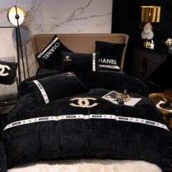 Chanel CC Monogram Velvet Bedding Set In Black