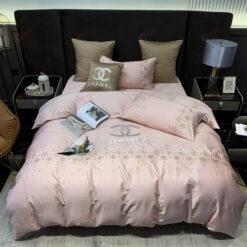 Chanel Long-Staple Cotton Bedding Set In Baby Pink