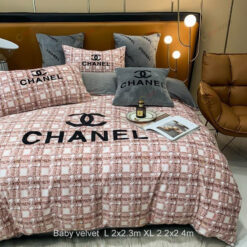 Chanel Tweed Pattern Velvet Bedding Set