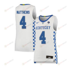 Charles Matthews 4 Kentucky Wildcats Basketball Elite Men Jersey - White