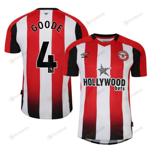 Charlie Goode 4 Brentford FC 2023-24 Premier League Home Men Jersey - Red