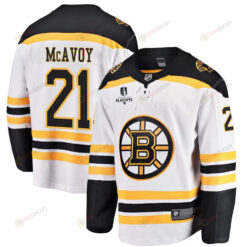 Charlie McAvoy 21 Boston Bruins Stanley Cup 2023 Playoffs Patch Away Breakaway Men Jersey - White